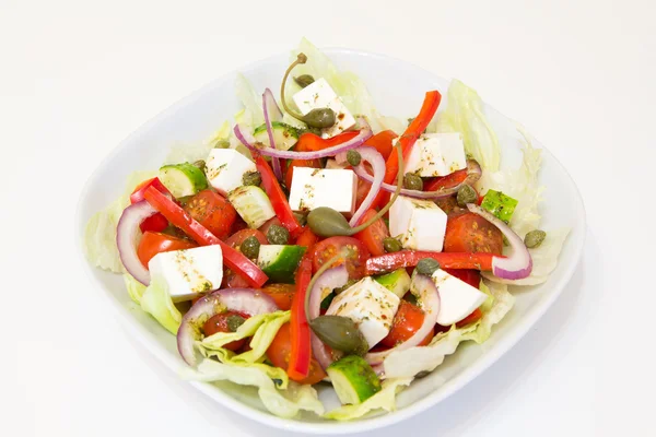 Salada grega com alcaparras — Fotografia de Stock