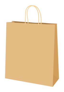 Perakende, hediye veya ürün ambalajı için mükemmel saplı boş kahverengi kağıt alışveriş torbası, markalaşmaya hazır.