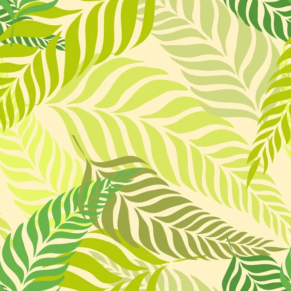 Motif tropical sans couture avec feuilles de fougère, frondes de palmier. Fond d'écran lumineux de l'heure d'été pour une utilisation dans la conception, site Web, emballage, textiles, papier peint, papier . — Image vectorielle