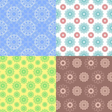 Geometrik spirograf dikişsiz desenler. Hassas tasarım arka planlar. Çiçek elemanları ile dikişsiz doku. tasarım, web sitesi, ambalaj, tekstil, duvar kağıdı, kağıt kullanım için ackground