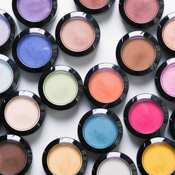 Make-up eye shadows. View from above. Flat lay. concept photo — Stock Photo, Image