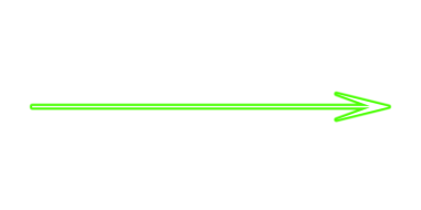 Minimal green neon light arrow icon isolated on transparent background. Design elements PNG