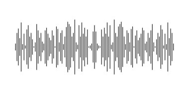 Abstract vector simple podcast sound wave display. Minimal audio graph of waveform equalizer art illustration design