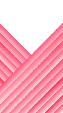 3D Kesişen Pembe Çizgili Mobil Arkaplan. Geometrik V-Şekli Soyut Desen, Modern Pop Sanat Çizgisi İllüzyonu, Minimalist Beyaz Alan Sanatı, Moda Şablonu.