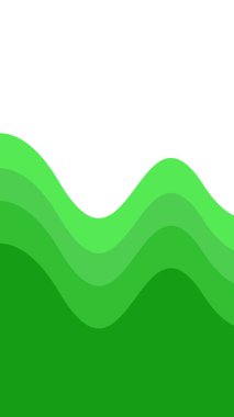 Soyut Yeşil Dalgalar Mobil Arkaplanı. Katmanlı Renk Eğrisi Duvar Kağıdı