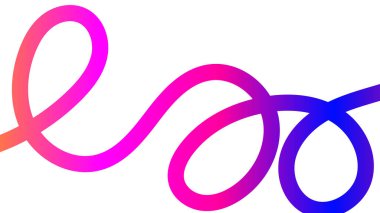 Canlı Soyut Dalga Gradyan Satırı ve Karalama Tasarımı. Retro 80 ya da 90 'ların Stili Dinamik Girdaplar ve Kıvrımlı Elementler