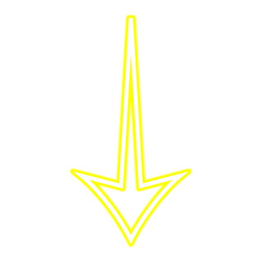 Neon Down Arrow Parlayan Futuristik Yönlendirme Simgesi Tasarımı. Gösterge İndirme PNG