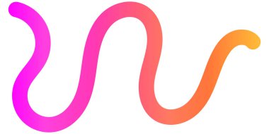 Canlı Soyut Dalga Gradyan Satırı ve Karalama Tasarımı. Retro 80 ya da 90 'ların Stili Dinamik Girdaplar ve Kıvrımlı Elementler