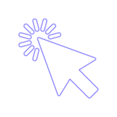 Neon Parlayan Tıklama İmleci Simgesi Tasarımı. Çok Renkli İşaretli İşaretli Pointer Arrow. Fütürist Kullanıcı Arayüzü veya UX Tasarım Elemanı