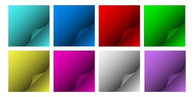 Kıvrımlı Köşe Efektli Gradyan Boş Sayfalar. Model, Flyers ve Grafiksel Tasarım için Minimalist Canlı Özgeçmiş