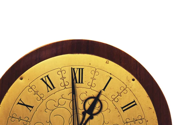 Old clock on a white background — Stock Photo, Image