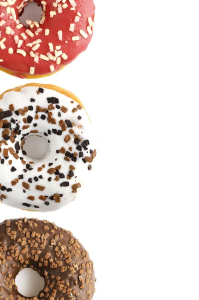 Donuts em um fundo branco — Fotografia de Stock