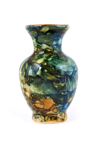 Керамическая ваза зелёная — стоковое фото