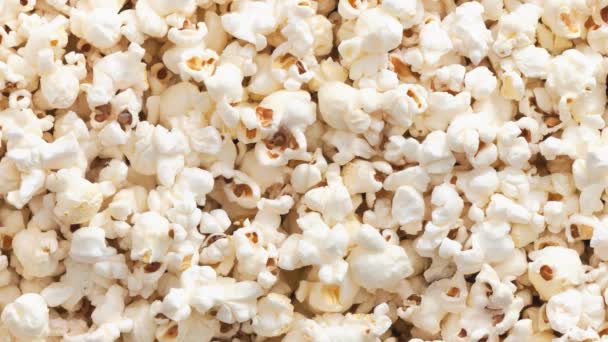 Řezání Videa Popcorn Pozadí Textury Pohled Shora — Stock video