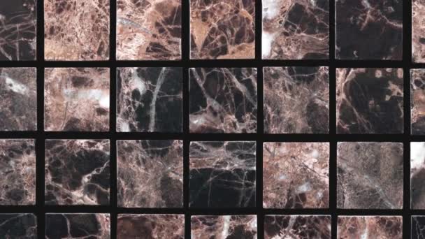 Sfondo Video Texture Del Mosaico Marmo Marrone — Video Stock