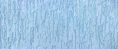  Yüzeysel desenli alçı duvarlar mavi renk. Panorama. Pankart.
