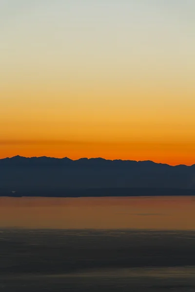 Mountain Range at Sunset Silhouette — Stock Photo, Image