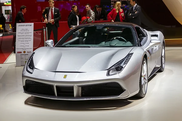 Genf, Svájc - március 2016: Ferrari 488 Gts — Stock Fotó