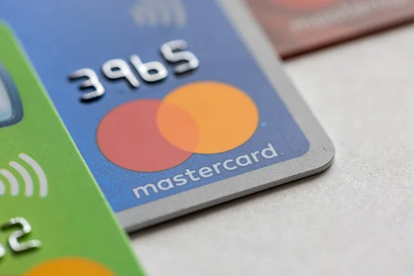Vancouver, Canada - Circa 2021: Carta di credito Mastercard — Foto Stock