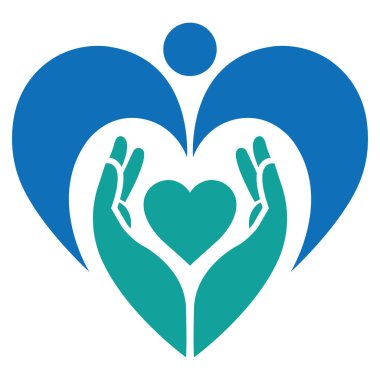 Heart Hand People Care Icon Logo Template Modern Vector Design
