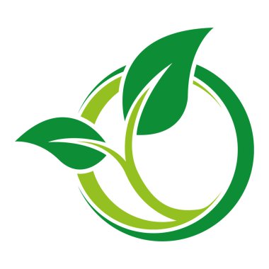 Green Leaf Eco Circle Logo Template Icon Vector Nature Design Modern