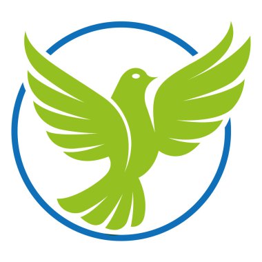 Kuş Özgürlük Yaprak Logosu Tasarımı Doğa Yankı Şablonu Vektörü