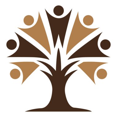Ağaç İnsanları Logo Oluşturuyor Aile Şablonu Vektör Simgesi Tasarımı