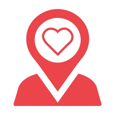 Kalp Konumu Pin Love Logo Tasarımı Charity Vector Şablonu Simgesi Simgesi