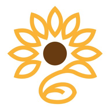 Ayçiçeği Nature Bloom Logo Tasarımı Organik Vektör