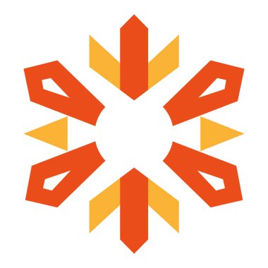 Geometrik Kar Tanesi Yıldız Vektör Logosu Tasarımı Soyut Sembol