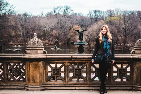 GIR önünde ot Bethesda Gountain Manhattan Merkez Park'ta