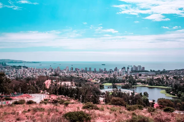 Valparaiso Skyline με Ειρηνικό Ωκεανό κοντά στο Σαντιάγκο, Χιλή — Φωτογραφία Αρχείου