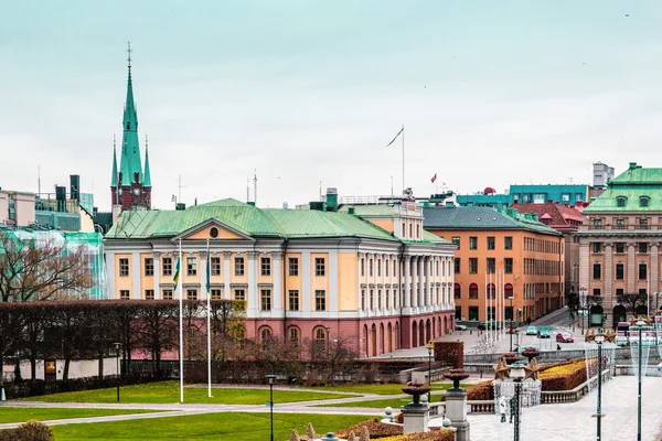 Färgglada byggnader i Stockholm, Sverige — Stockfoto