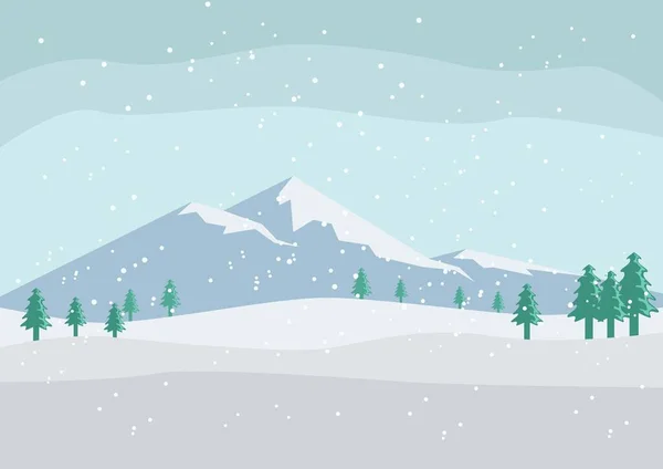 Красиві Снігові Пейзажі Гірський Фон Ліцензійні Стокові Вектори
