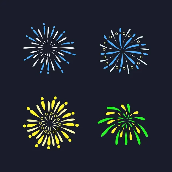 Colección Fuegos Artificiales Coloridos — Vector de stock