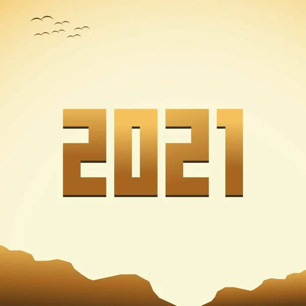 Szczęśliwego Nowego Roku 2021 Liczbami Kształtami — Wektor stockowy
