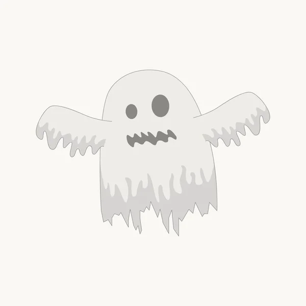 Halloween Söt Vit Ghost Tecknad Söt Vit Spöke — Stock vektor