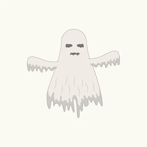 Halloween Cute White Ghost Мультяшный Милый Белый Призрак — стоковый вектор