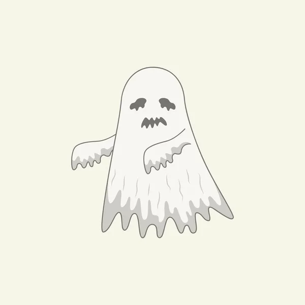 Halloween Cute White Ghost Kreskówki Cute Biały Duch — Wektor stockowy