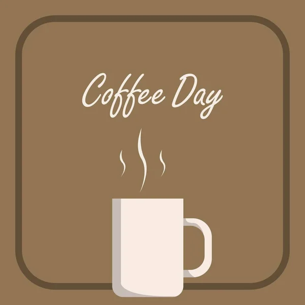 Kahverengi Arkaplanda Uluslararası Kahve Günü — Stok Vektör