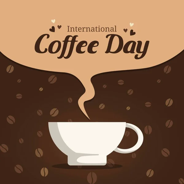 Internationella Kaffedagen Brown Bakgrund — Stock vektor