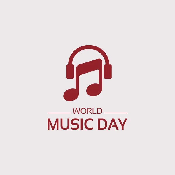 Światowy Dzień Muzyki Kolorze Czerwonej Bazy Międzynarodowy Dzień Muzyki Post Wektory Stockowe bez tantiem