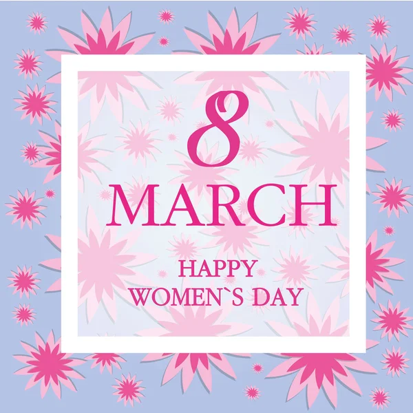 抽象的なピンクの花のグリーティング カード - 国際幸せな女性の日 - 3 月 8 日休日背景紙はカット フレーム花です。母の日おめでとう. — ストック写真