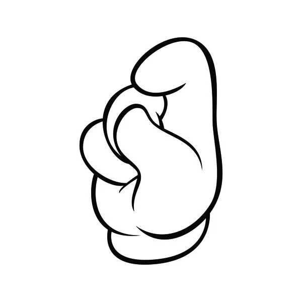 Mano de dibujos animados blanco — Vector de stock