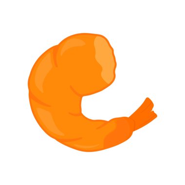 Pişmiş Karides Karidesi Kapalı Düz Simge Vektör Resimleri Şeffaf Arkaplanda İzole Edildi