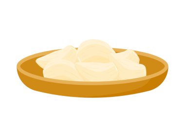 Şeffaf bir arkaplanda izole edilmiş kabuklu sarımsak karanfilleri.