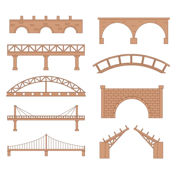 Ensemble de ponts esquissés — Image vectorielle