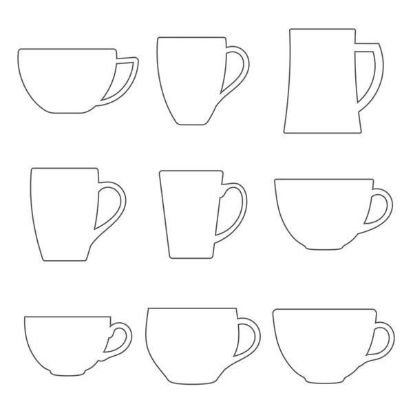 Ensemble de tasses — Image vectorielle