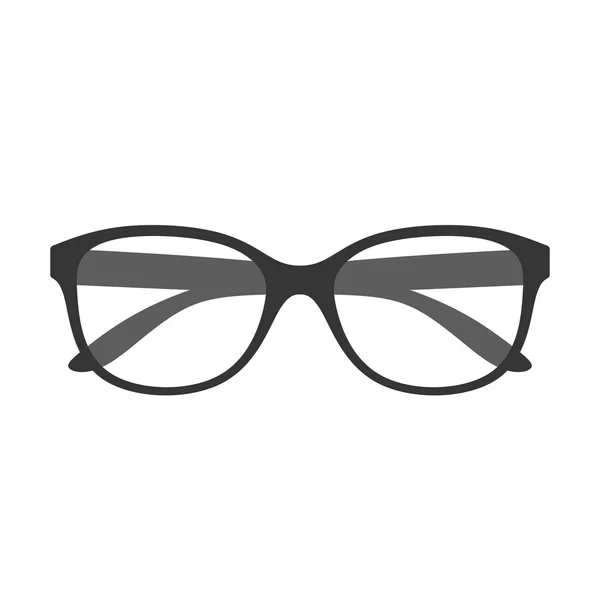 Ovale bril met grote lenzen. — Stockvector