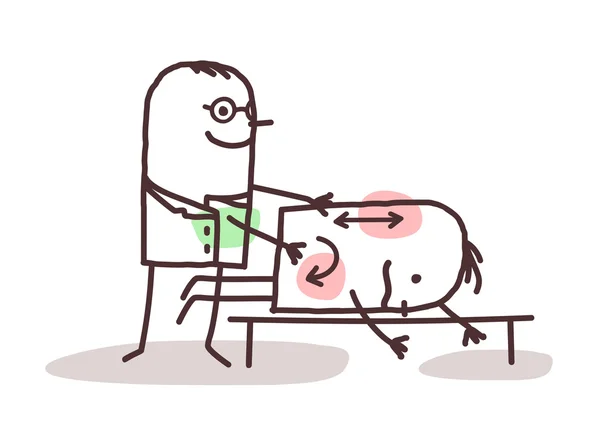 환자와 만화 physiotherapist — 스톡 사진